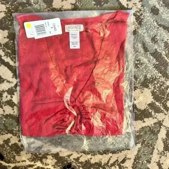 L*Space NWT Piper Red Crop Top Tie Front Small - Picture 4 of 6
